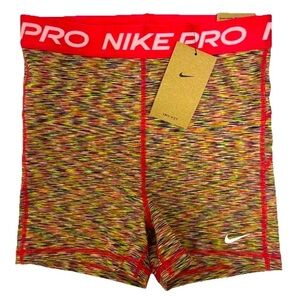 NWT Nike Pro Women’s Small Compression Shorts Dri-FIT Multicolor Pink Sport